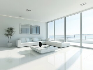 Modern white interior with a contemporary design concept