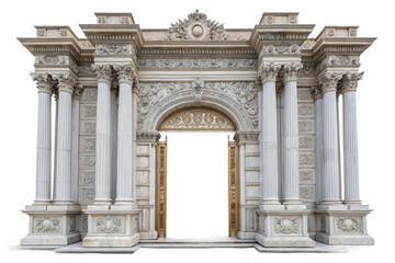 Obraz premium PNG Ornate marble archway with classical columns and intricate details