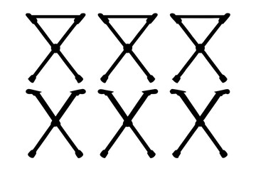 Portable Folding Keyboard Stand Black Silhouette Vector Illustration