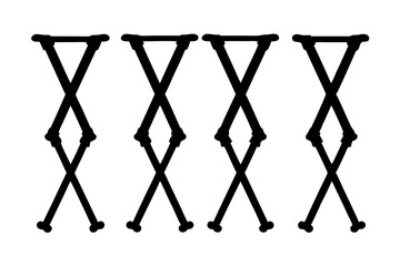 Portable Folding Keyboard Stand Black Silhouette Vector Illustration