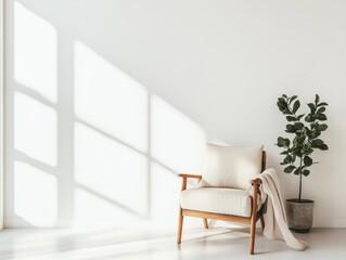 The sunlight and a chair create a relaxing atmosphere
