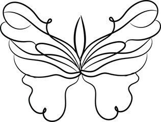 Elegant Single Line Butterfly Drawing Minimalist Design
