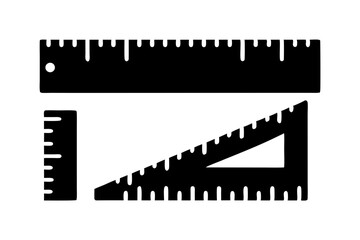 Ruler and Set Square for Drafting Vector Illustration