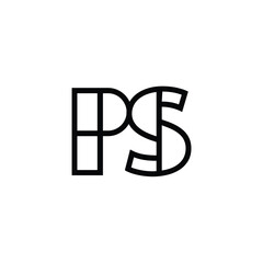 PS monogram logo design letter text name symbol monochrome logotype alphabet character simple logo