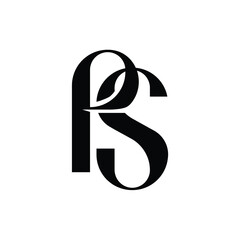 PS monogram logo design letter text name symbol monochrome logotype alphabet character simple logo