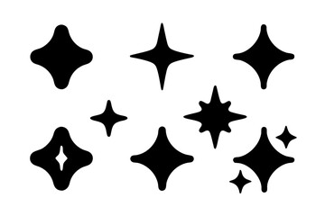 Sparkles Icon Black Silhouette Isolated Vector Illustration