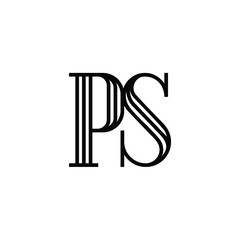 PS monogram logo design letter text name symbol monochrome logotype alphabet character simple logo