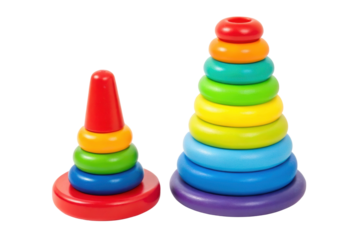PNG Colorful stacking rings for children's educational play and development