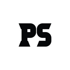 Obraz premium PS monogram logo design letter text name symbol monochrome logotype alphabet character simple logo