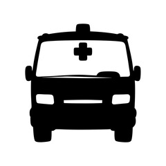 Ambulance Black Silhouette Vector Illustration