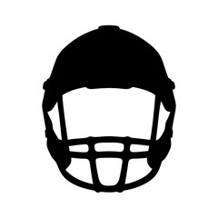 American Football Helmet Protection Black Silhouette Vector Illustration