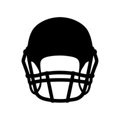 American Football Helmet Protection Black Silhouette Vector Illustration
