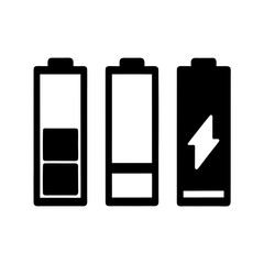 Battery Icons Black Silhouette Vector Illustration