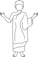 faceless islamic pilgrimage outline coloring