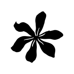 Black Jasmine Flower Minimalist Silhouette vector illustration