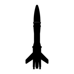 Black Missile or Rocket with Nozzle Base Icon Isolated vector illustration