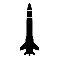 Black Missile or Rocket with Nozzle Base Icon Isolated vector illustration