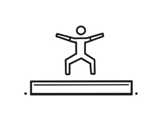 Aerobic Platform vector line art illustration