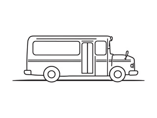 Airport Shuttle vector line art illustration