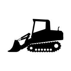 bulldozer with tracks and blade icon isolated on white vector illustration