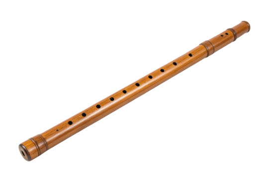 PNG Wooden bamboo flute on black background