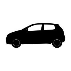 compact car black silhouette vector illustration