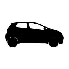 compact car black silhouette vector illustration