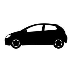 compact car black silhouette vector illustration