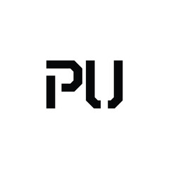 PU monogram logo design letter text name symbol monochrome logotype alphabet character simple logo