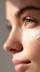 A tranquil moment of skincare, revealing a gentle yet confident glow.