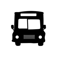 food truck with serving window black silhouette vector illustration