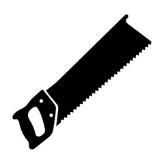 hand saw tool black silhouette vector illustration