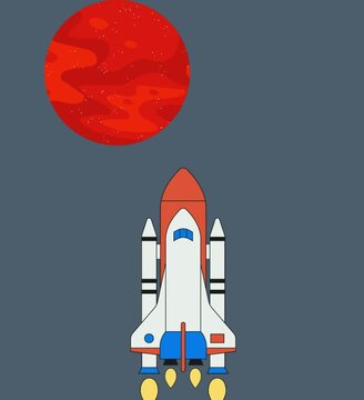 space rocket vector illustration