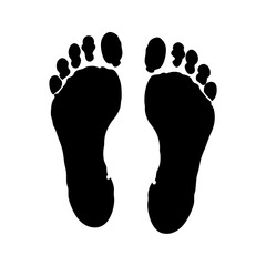man footprints black silhouette vector illustration