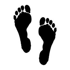 man footprints black silhouette vector illustration