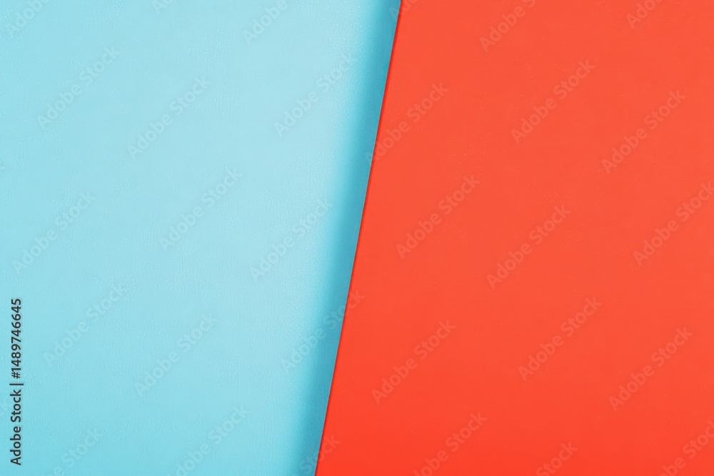 Poster vibrant blue and red color blocks with smooth textures for creative design background or graphic ele