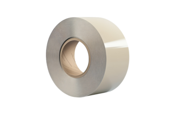 An industrial roll of double sided adhesive tape promising strong bonds and versatile on transparent background