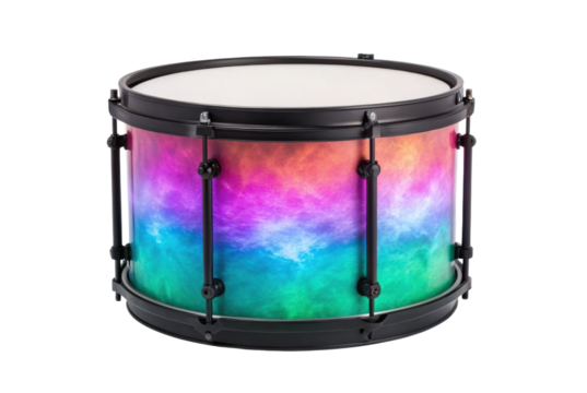 PNG Colorful gradient drum with multicolor design and black hardware