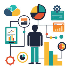 set of flat icons for business