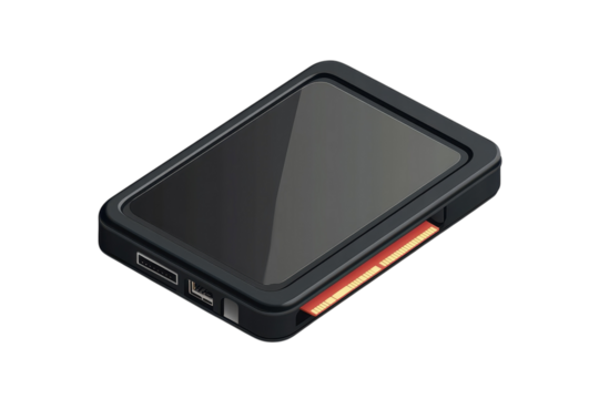 Secure and Versatile Portable SSD Ready to Protect Your Precious Digital World with Sleek on transparent background