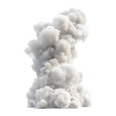 A Dramatic 3D Render of a Massive White Smoke Plume Against a Black Background, a Stunning Visual Representation of Vapor or Fog