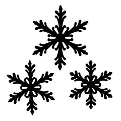 Symmetrical snowflake black silhouette icon vector illustration
