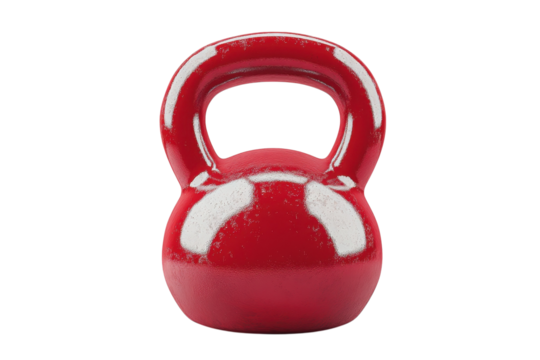 Unleash your inner strength A vibrant red kettlebell symbol of fitness and determination with on transparent background - Powered by Adobe
