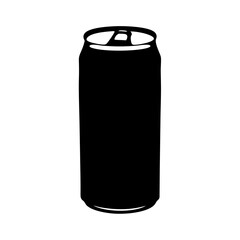 Energy drink can black silhouette vector illustration