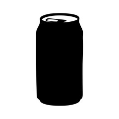 Cola can black silhouette vector illustration