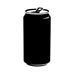 Carbonated drink can black silhouette vector illustration