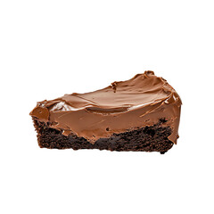 Chocolate Iced Cake Slice Against