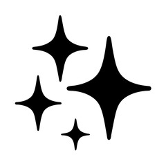 Minimalist sparkles icon black silhouette vector illustration