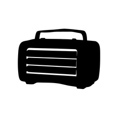 Old-fashioned radio black silhouette icon vector illustration