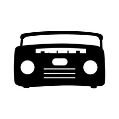 Nostalgic radio black silhouette icon vector illustration